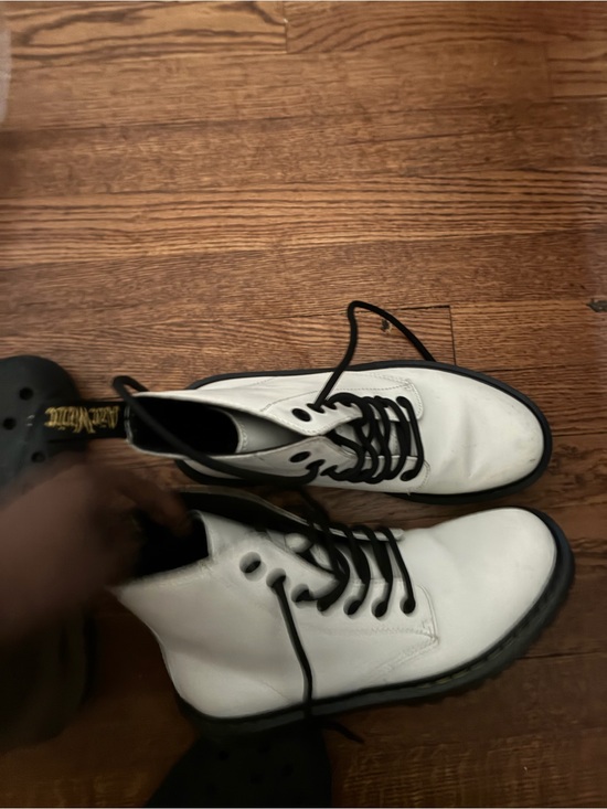 Dr. Martens Other - Dr. Martens White and Black Lace-Up Combat Boots
